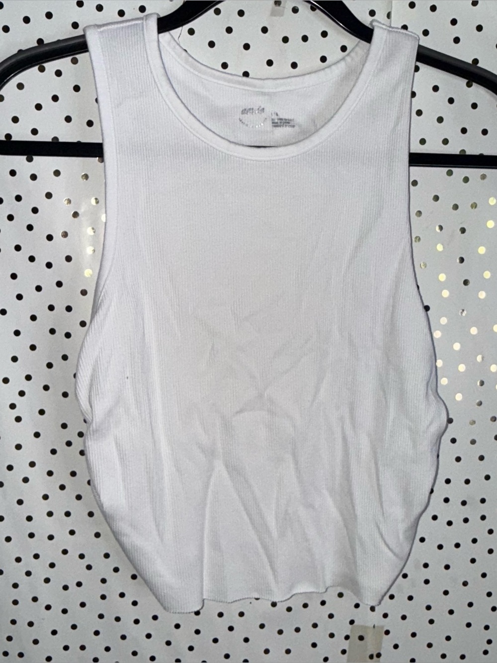 Aerie White Ribbed Tank Top
